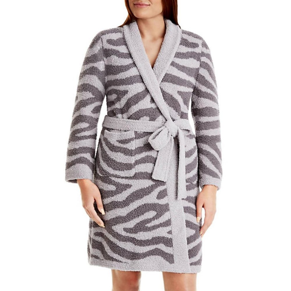 Members Mark Luxury Premier Collection - Cozy Cardigan Style Wrap Robe - Zebra